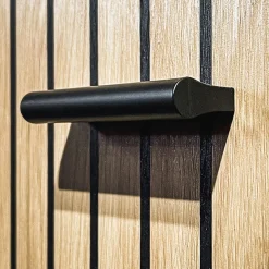 Garnero Arredamenti Mobile ingresso 90x203h cm moderno rovere antracite stampa a righe Arizona Gihome® Antracite - Rovere Online