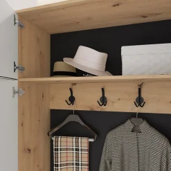 Garnero Arredamenti Mobile ingresso 160x221h cm nero opaco rovere scuro Acerbo New