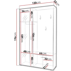 Garnero Arredamenti Mobile ingresso 120x196h cm reversibile con specchio bianco Elios Best