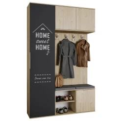 Garnero Arredamenti Mobile ingresso 140x220h cm rovere antracite Stoccolma Best