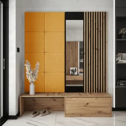 Garnero Arredamenti Mobile ingresso 172x205h cm rovere rustico giallo Welly 3 Rovere Rustico - Senape New