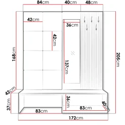 Garnero Arredamenti Mobile ingresso 172x205h cm rovere rustico giallo Welly 3 Rovere Rustico - Senape New