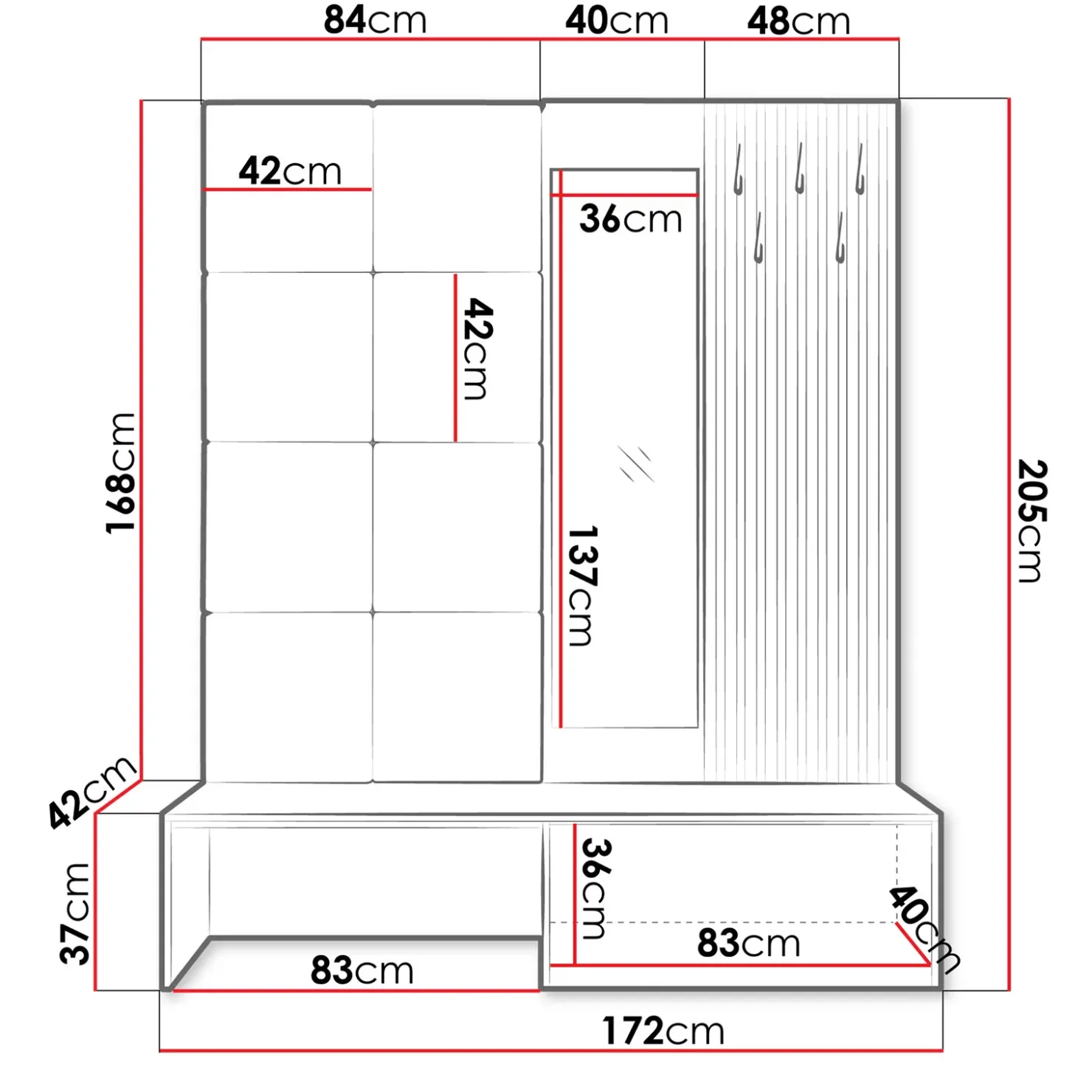 Garnero Arredamenti Mobile ingresso 172x205h cm rovere rustico giallo Welly 3 Rovere Rustico - Senape New