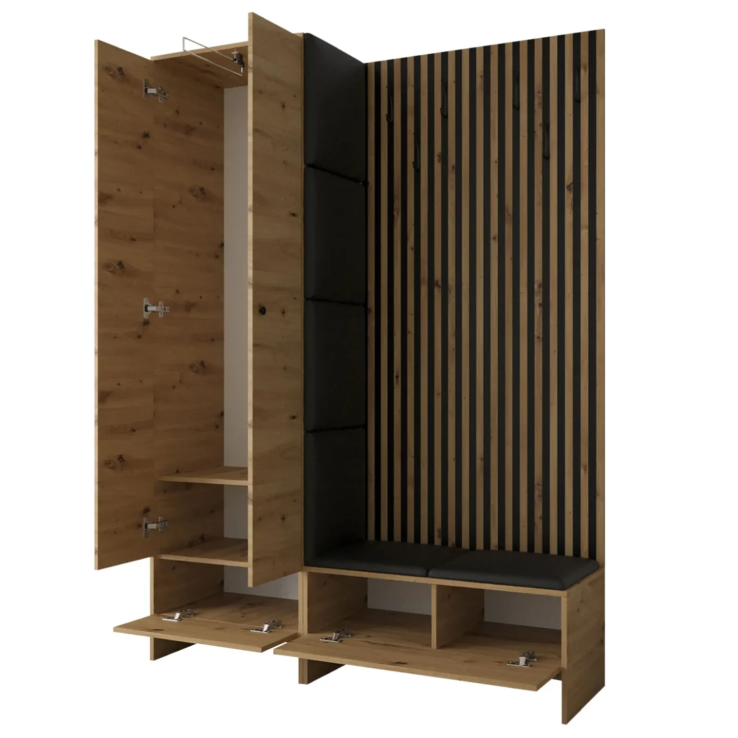 Garnero Arredamenti Mobile ingresso 145x168h cm rovere rustico grigio Welly 4 New