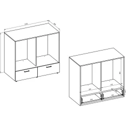 Garnero Arredamenti Mobile lavatrice e asciugatrice 132x117h cm con cassettone beige Wave New