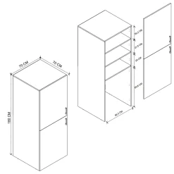 Garnero Arredamenti Mobile lavatrice 70x180h cm 2 ante e ripiani Wash Bianco Opaco Online