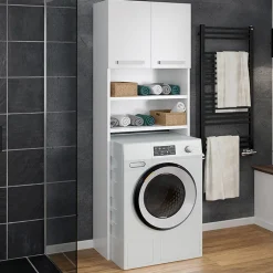 Garnero Arredamenti Mobile lavatrice 64x183h cm con 2 ante e ripiani bianco Andres Best