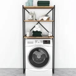 Garnero Arredamenti Mobile lavatrice 66x160h cm industrial metallo Canarie Rovere New