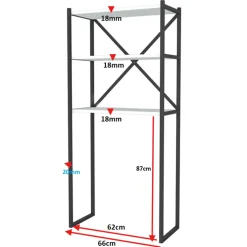 Garnero Arredamenti Mobile lavatrice 66x160h cm industrial metallo Canarie Rovere New