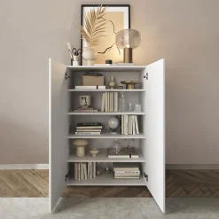 Garnero Arredamenti Mobile multiuso ingresso 78x116h cm scarpiera bianco lucido specchio Olimpo Sale