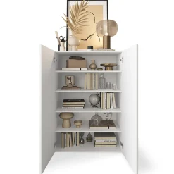 Garnero Arredamenti Mobile multiuso ingresso 78x116h cm scarpiera bianco lucido specchio Olimpo Sale