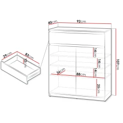 Garnero Arredamenti Mobile multiuso ingresso 92x107h cm con cassetto bianco Accent Bianco Opaco Sale
