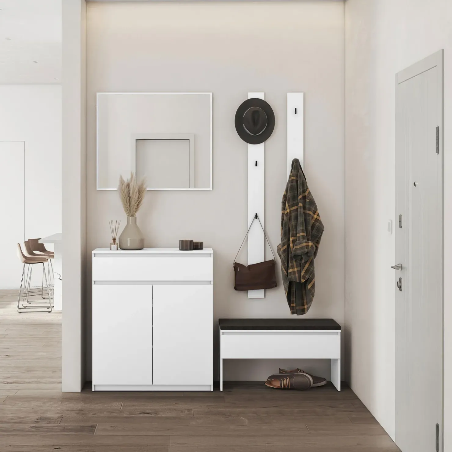 Garnero Arredamenti Mobile multiuso ingresso 92x107h cm con cassetto bianco Accent Bianco Opaco Sale