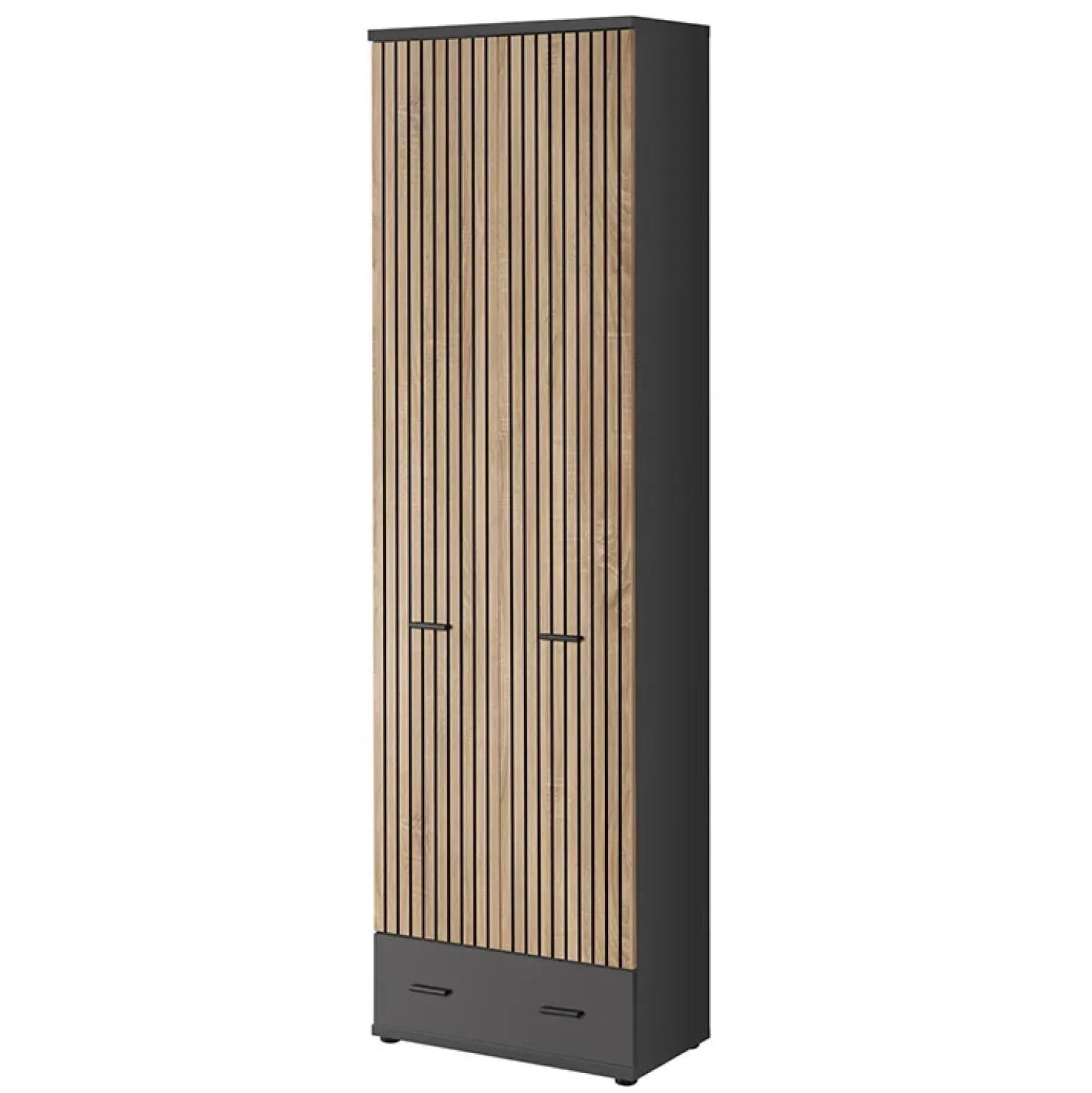 Garnero Arredamenti Mobile multiuso ingresso 60x203h cm 2 ante rovere antracite New York-California Gihome® Discount