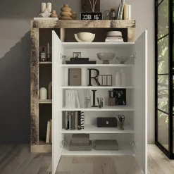 Garnero Arredamenti Mobile multiuso ingresso 108x138h cm scarpiera bianco lucido pero Invictus