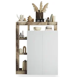 Garnero Arredamenti Mobile multiuso ingresso 108x138h cm scarpiera bianco lucido pero Invictus