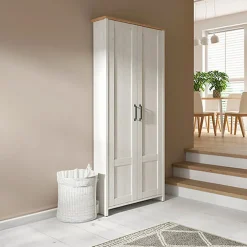 Garnero Arredamenti Mobile multiuso 85x201h cm 2 ante bianco frassinato rovere Lars Clearance