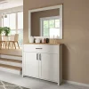Garnero Arredamenti Mobile multiuso 102x99h cm 2 ante 1 cassetto scandinava bianco frassinato rovere Lars Clearance