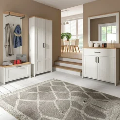 Garnero Arredamenti Mobile multiuso 102x99h cm 2 ante 1 cassetto scandinava bianco frassinato rovere Lars Clearance