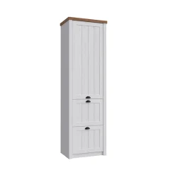 Garnero Arredamenti Mobile multiuso 61x205h cm 1 anta e 2 cassetti bianco frassinato rovere Provenza Sale