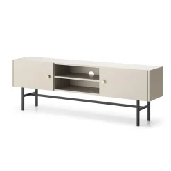 Garnero Arredamenti Mobile porta TV moderno 155x52h cm 2 ante e vani a giorno Eterna Beige