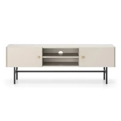 Garnero Arredamenti Mobile porta TV moderno 155x52h cm 2 ante e vani a giorno Eterna Beige