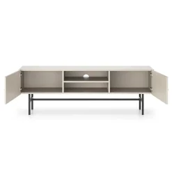 Garnero Arredamenti Mobile porta TV moderno 155x52h cm 2 ante e vani a giorno Eterna Beige