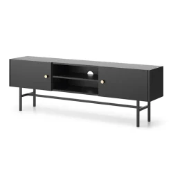 Garnero Arredamenti Mobile porta TV moderno 155x52h cm 2 ante nero Eterna Nero Opaco Clearance
