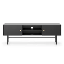 Garnero Arredamenti Mobile porta TV moderno 155x52h cm 2 ante nero Eterna Nero Opaco Clearance