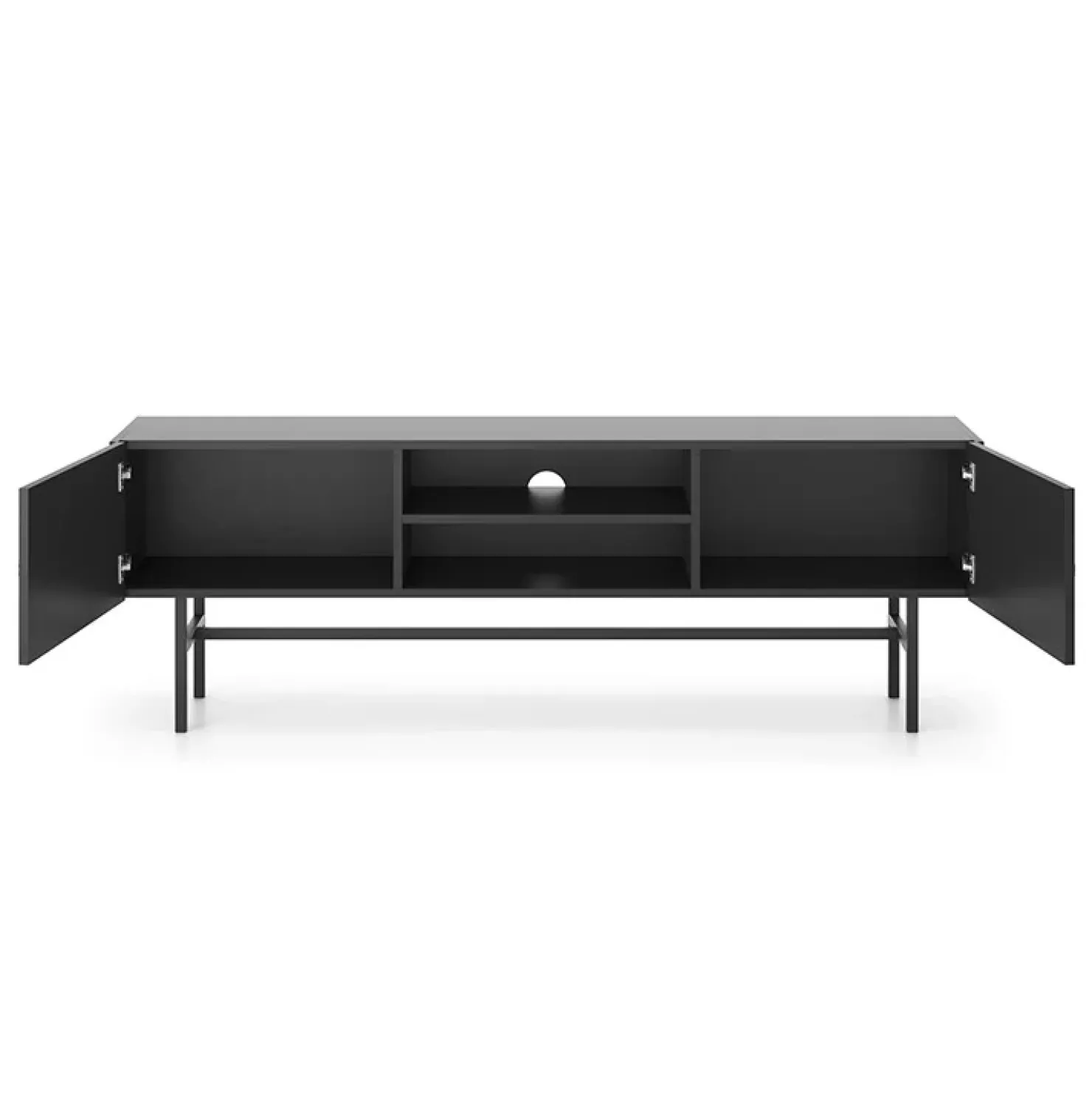 Garnero Arredamenti Mobile porta TV moderno 155x52h cm 2 ante nero Eterna Nero Opaco Clearance