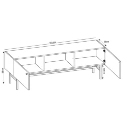 Garnero Arredamenti Mobile porta TV moderno 155x52h cm 2 ante nero Eterna Nero Opaco Clearance