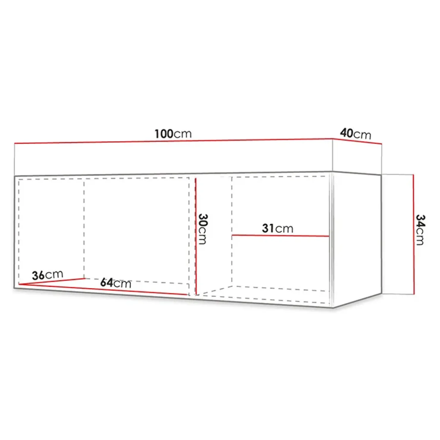 Garnero Arredamenti Mobile porta TV sospeso 100x34h cm 1 anta bianco Kiruna Bianco Opaco Best