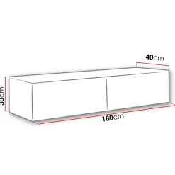 Garnero Arredamenti Mobile porta tv sospeso 180x30h cm 2 ante moderno bianco lucido Teodora Best