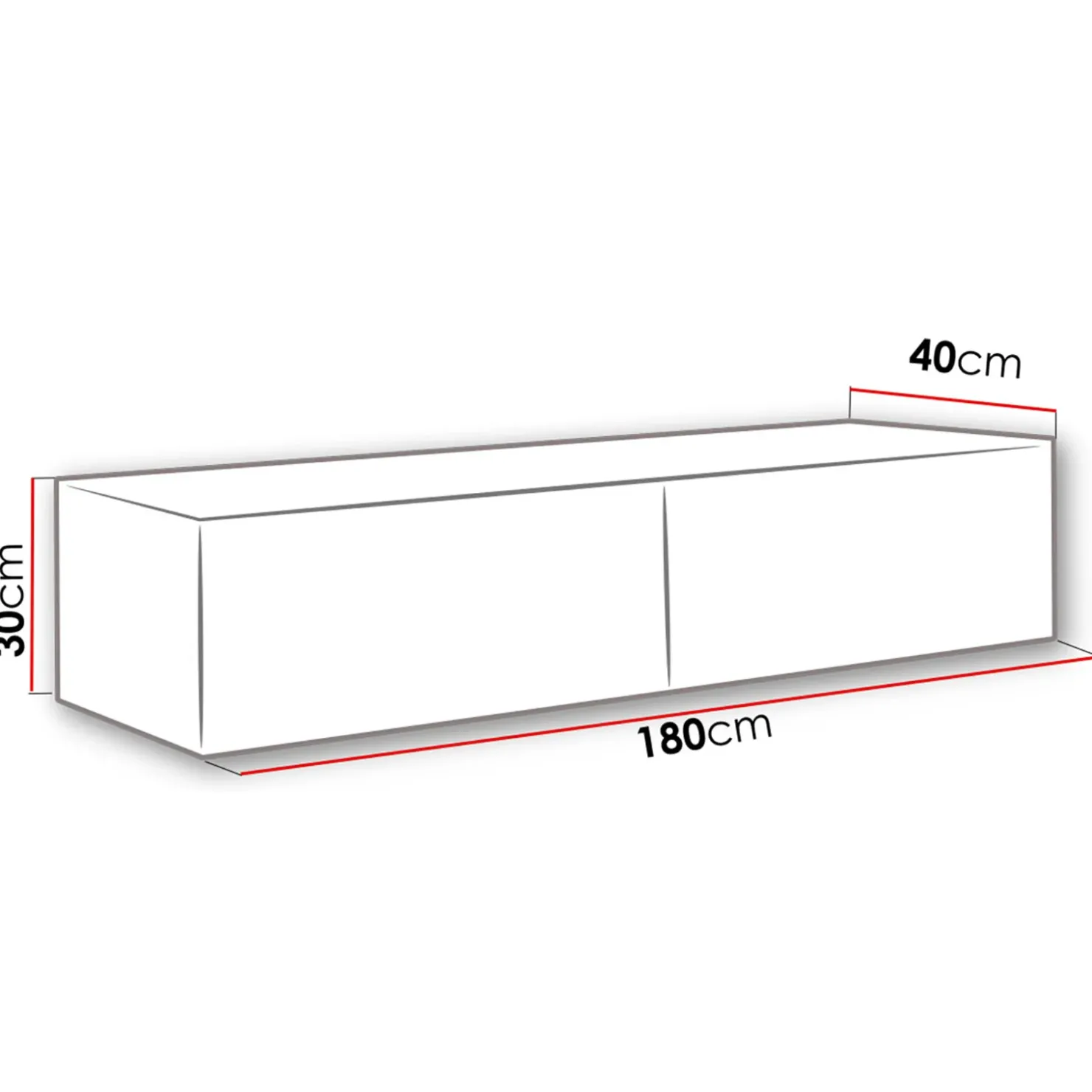 Garnero Arredamenti Mobile porta tv sospeso 180x30h cm 2 ante moderno bianco lucido Teodora Best