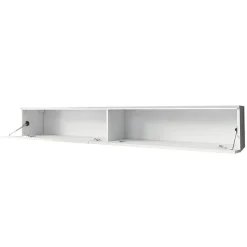 Garnero Arredamenti Mobile porta TV sospeso 180x30h cm con LED design Silvia Bianco Lucido Sale