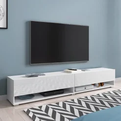 Garnero Arredamenti Mobile porta TV sospeso 180x30h cm 2 ante Gregoria Bianco Lucido Outlet