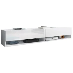 Garnero Arredamenti Mobile porta TV sospeso 180x30h cm 2 ante Gregoria Bianco Lucido Outlet