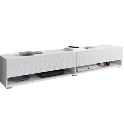 Garnero Arredamenti Mobile porta TV sospeso 180x30h cm 2 ante Gregoria Bianco Lucido Outlet