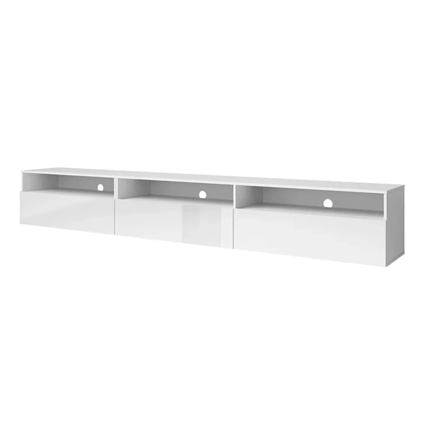 Garnero Arredamenti Mobile porta TV sospeso 270x42h cm bianco Emotion Gihome® Bianco Lucido Outlet