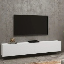 Garnero Arredamenti Mobile porta TV sospeso 180x35h cm Fusion Bianco Opaco Discount