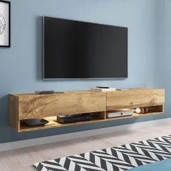 Garnero Arredamenti Mobile porta TV sospeso 180x30h cm con LED Gregoria Rovere Sale