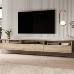 Garnero Arredamenti Mobile porta TV sospeso 270x42h cm Emotion Gihome® Rovere Online