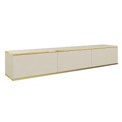 Garnero Arredamenti Mobile porta TV sospeso 175x3h 0cm 3 ante moderno beige oro Linus Online