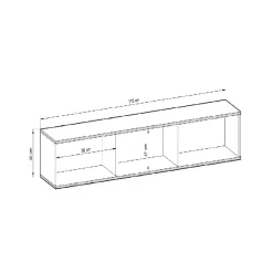 Garnero Arredamenti Mobile porta TV sospeso 175x3h 0cm 3 ante moderno beige oro Linus Online