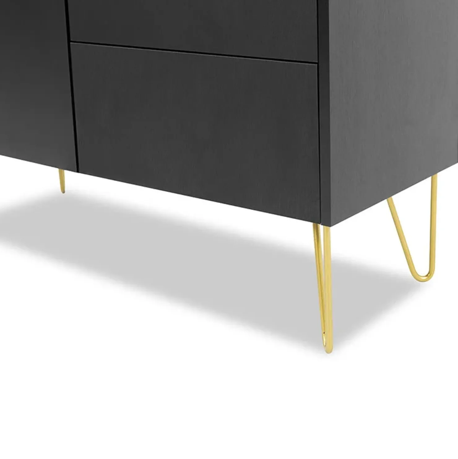 Garnero Arredamenti Mobile porta TV 144x55h cm 2 ante 1 cassetto grafite marmo nero Visby