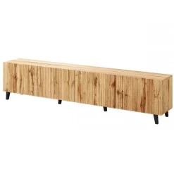 Garnero Arredamenti Mobile porta TV 201x52h cm 4 ante cannettato Essence Quercia