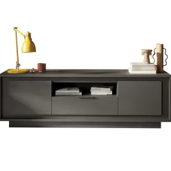 Garnero Arredamenti Mobile porta TV 184x58h cm 2 ante 1 cassetto Deluxe Antracite Sale