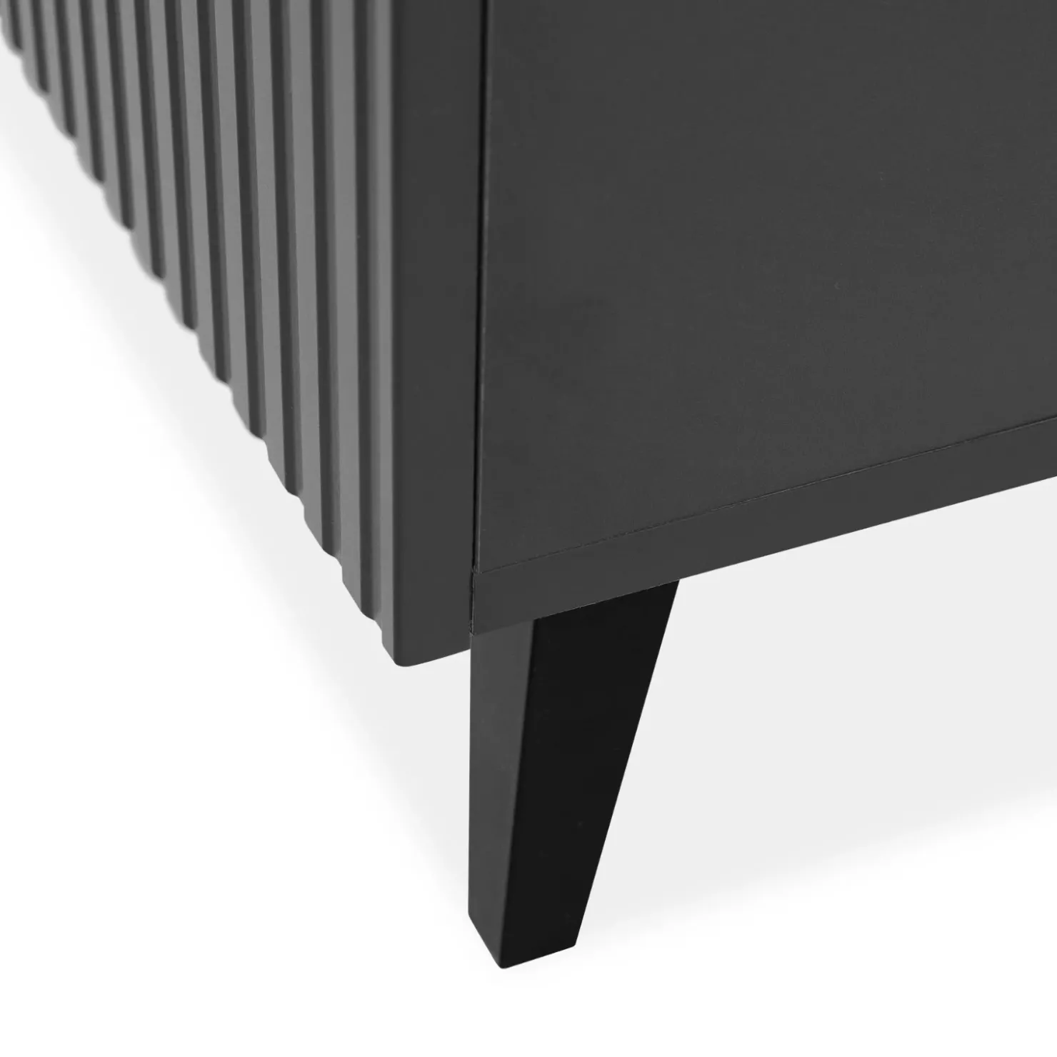 Garnero Arredamenti Mobile porta TV 201x53h cm 4 ante cannettato Essence Antracite