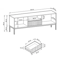 Garnero Arredamenti Mobile porta TV 154x56h cm 2 ante moderno soggiorno Alisa Verde Online