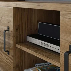 Garnero Arredamenti Mobile porta TV 147x57h cm 2 ante quercia nero opaco Nebraska Outlet